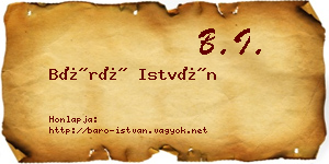 Báró István névjegykártya